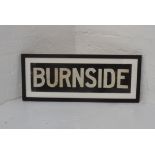 ORIGINAL GLASGOW CORPORATION LINEN TRAM DESTINATION BLIND - BURNSIDE circa 1950s from Coronation