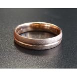 FOURTEEN CARAT GOLD WEDDING BAND with brushed finish, ring size L and approximately 2.3 grams