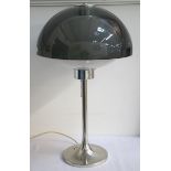 VINTAGE 'GUZZINI' STYLE MUSHROOM TABLE LAMP the domed plastic top raised on a shaped chrome pedestal