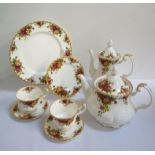 ROYAL ALBERT 'OLD COUNTRY ROSES' PART DINNER SERVICE comprising dinner plates, side plates, sandwich