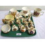 COLLECTION OF CRESTED CHINA includes a Paragon king George VI and Queen Elizabeth twin handled