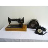 MIXED LOT OF COLLECTABLES including a Singer sewing machine numbered Y5104969, a Bush Savoy