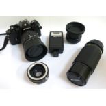 SELECTION OF PHOTOGRAPHIC EQUIPMENT including a Nikon EM M90 35mm camera with a Sigma Zoom 28-80mm