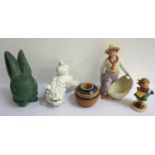 MIXED LOT OF CERAMICS including a Wedgwood grey Jasperware St. George And The Dragon plate, a