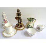 MIXED LOT OF CERAMICS including a Royal Worcester coffee can and saucer decorated with a gilt