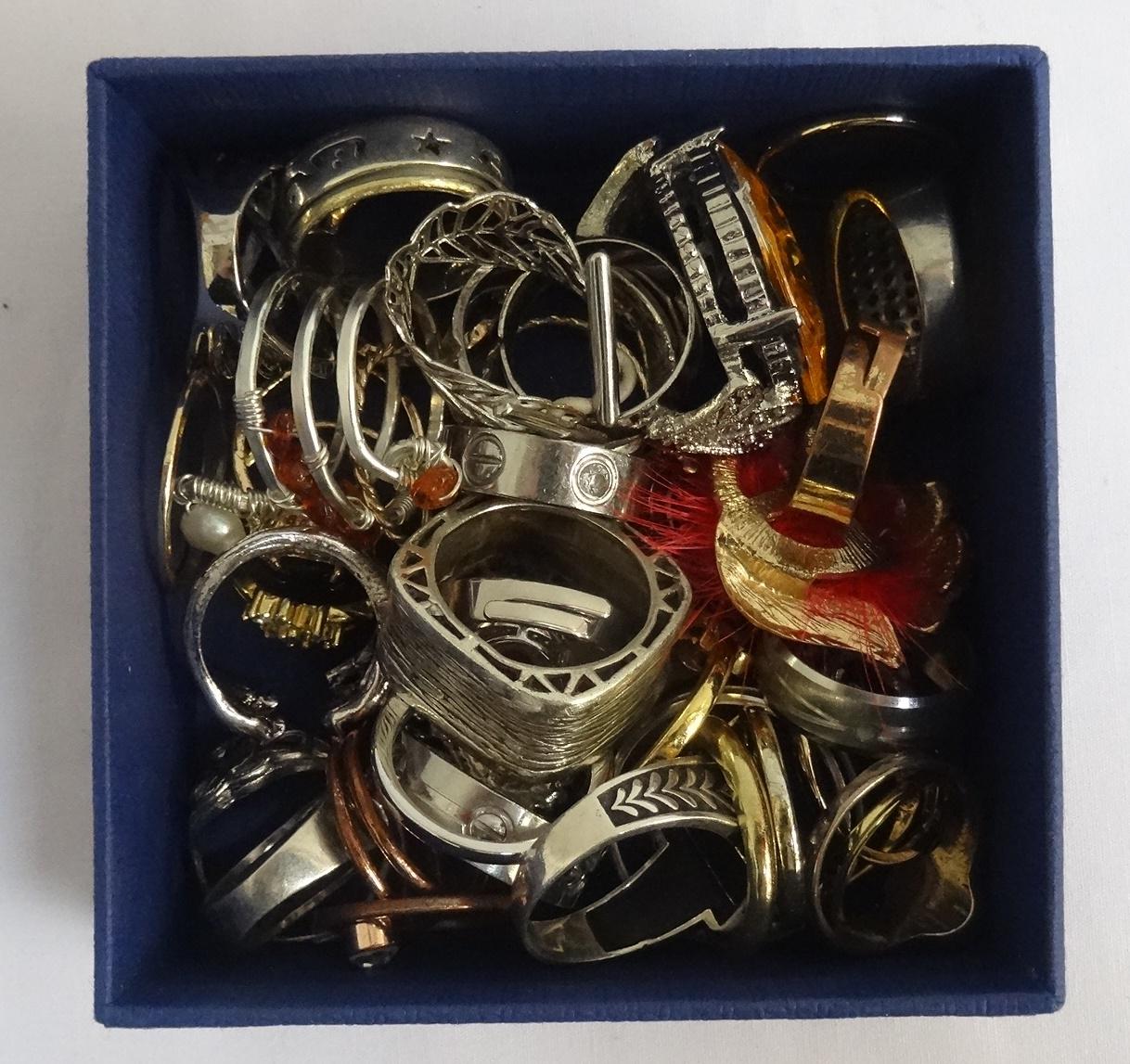 SELECTION OF SILVER AND OTHER RINGS of various sizes and designs, including stone and paste set