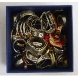 SELECTION OF SILVER AND OTHER RINGS of various sizes and designs, including stone and paste set