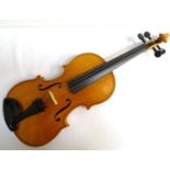 VIOLIN full size with two piece back, bearing 'Artia- Excelsior made for Boosey & Hawkes and