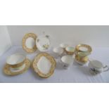 RIDGWAY POTTERIES COLCLOUGH PATTERN TEA SET comprising eight cups, seven saucers and five sandwich