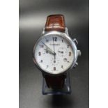 GENTLEMAN'S CHRISTOPHER WARD LONDON CHRONOGRAPH WRISTWATCH the white dial with Arabic numerals,