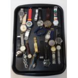 SELECTION OF LADIES AND GENTLEMEN'S WRISTWATCHES including Lorus, Swatch, DKNY, Fossil, Hugo Boss,