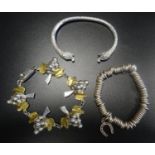 LINKS OF LONDON SILVER SWEETIE BRACELET together with a Mexico silver bracelet, the links in the