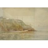 P A BEALE (Exhibited 1920s) 'Barque "Eugene Schneider" off Staddon Heights', watercolour, signed,