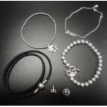 SELECTION OF FASHION JEWELLERY comprising a CZ set Pandora Signature of Love bracelet, an Annie Haak