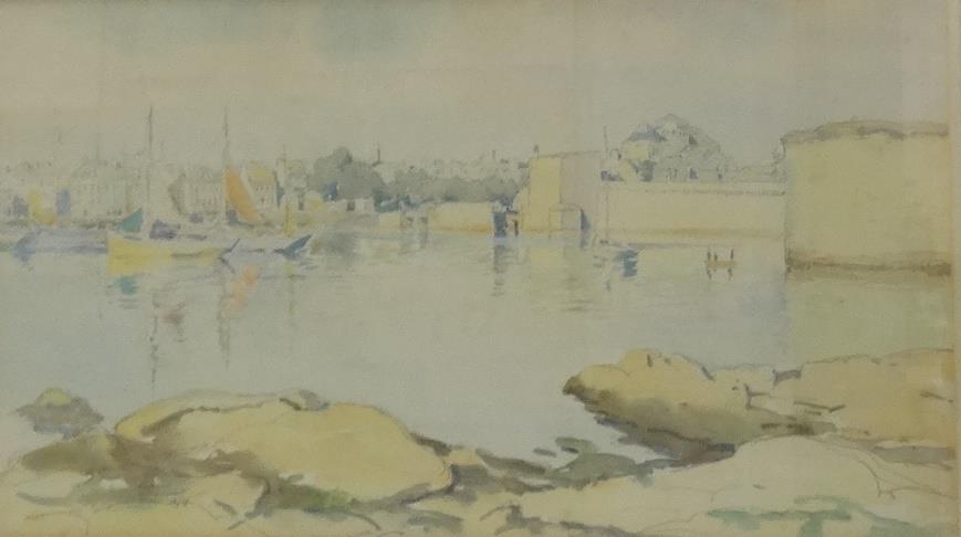 MURRAY MCNEIL CAIRD URQUHART RBA (1880-1972) The harbour, Concarneau, watercolour and pencil, signed