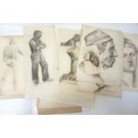 F W CARLYLE (Scottish, circa 1930) a collection of charcoal studies, including figures and