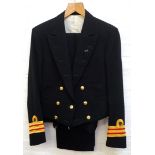 ROYAL NAVAL RESERVE OFFICERS EVENING DRESS TUNIC Queen's Crown buttons, with waistcoat and trousers