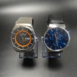 TWO GENTLEMEN'S SKAGEN WRISTWATCHES one with blue dial, model number SKW6105; the other with