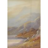 J A JAMESON Loch Awe, highlighted watercolour, signed, 25.5cm x 17cm; together with a river scene