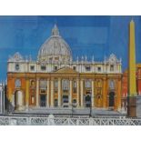 ED O'FARRELL St. Peter's Basillica, Rome, artist proof, signed, inscribed and dated Dec '04, 33cm