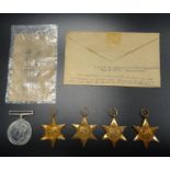WWII BRITISH MEDAL GROUP comprising 1939-45 Star; Atlantic Star, Africa Star, Italy Star and War