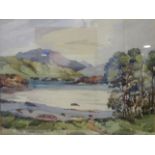 JAMES WILSON McKINNELL (British, mid 20th century) Loch scene, watercolour, signed, 34.5cm x 44.5cm