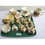 COLLECTION OF CRESTED CHINA includes a Paragon King George VI and Queen Elizabeth twin handled