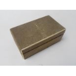 VINTAGE SHAGREEN CIGARETTE BOX with bone banding, the interior cedar lined, 18.5cm wide