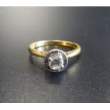 DIAMOND SOLITAIRE RING the round brilliant cut diamond approximately 0.22cts, in eighteen carat gold