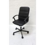 LEATHER EFFECT OFFICE CHAIR height adjustable on rotating support with casters