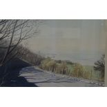 FRANK W. COLCLOUGH Shore line road, watercolour, signed, 39.5cm x 59.5cm