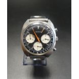 GENTLEMAN'S ENICAR 'BIRKS OF CANADA' CHRONOGRAPH WRISTWATCH 1960s/70s, the black dial with