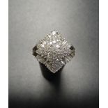 DIAMOND CLUSTER DRESS RING the multi diamonds totalling approximately 1ct, on nine carat gold shank,