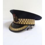 SCOTTISH POLICE CHIEF'S CONSTABLE HAT the felt hat with a wire work badge 'Semper Vigilo' to the