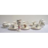 DUCHESS CHINA BABYWARE TEA SET comprising six cups and six saucers with various designs