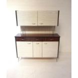 RETRO 1950s KITCHEN UNIT the upper section with a pair of cupboard doors with chrome handles and