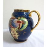 1930s ART DECO CARLTON WARE JUG in the Crested Bird & Water Lily pattern, pattern number 3529, the