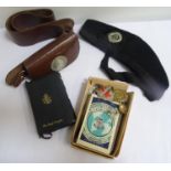 BOYS' BRIGADE INTEREST including a felt glengarry with 'The Life Boys' badge, brown leather Sergeant