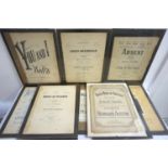 TEN FRAMED VINTAGE SONG SHEET FRONT PAGES including Bonny Mary Of Argyll by Bernard Austin, Angus