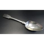 VICTORIAN SCOTTISH PROVINCIAL SILVER FIDDLE PATTERN TABLE SPOON engraved 'J' to the terminal,