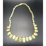 MODERN YELLOW AMBER BEAD NECKLACE approximately 47.5cm long