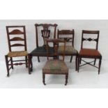 SMALL COLLECTION OF CHAIRS comprising a late 19th century Chippendale style dining chair; two period
