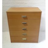 1970s TEAK EFFECT CHEST of five drawers, 91cm high x 76.5cm wide