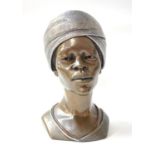 CASPER DARARE (South African) Bronze African bust of a young lady, signed 'Casper D. 33/75', 23.