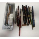 SELECTION OF VINTAGE FOUNTAIN AND OTHER PENS with examples by Parker, Watermans, Conway and