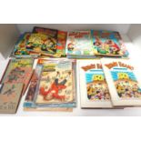 SELECTION OF VINTAGE COMICS, CHILDREN'S BOOKS AND ANNUALS including Buster, Dandy, Beano, The Bash