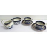 BOOTHS REAL OLD WILLOW PATTERN TEA SERVICE comprising seven cups, eight saucers, six side plates,