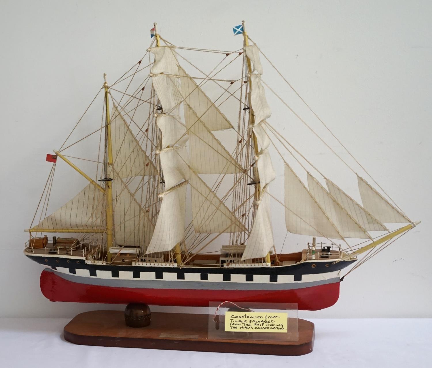 SCRATCHBUILT MODEL SHIP OF THE 'GLENLEE' constructed from timber salvaged from the ship during the