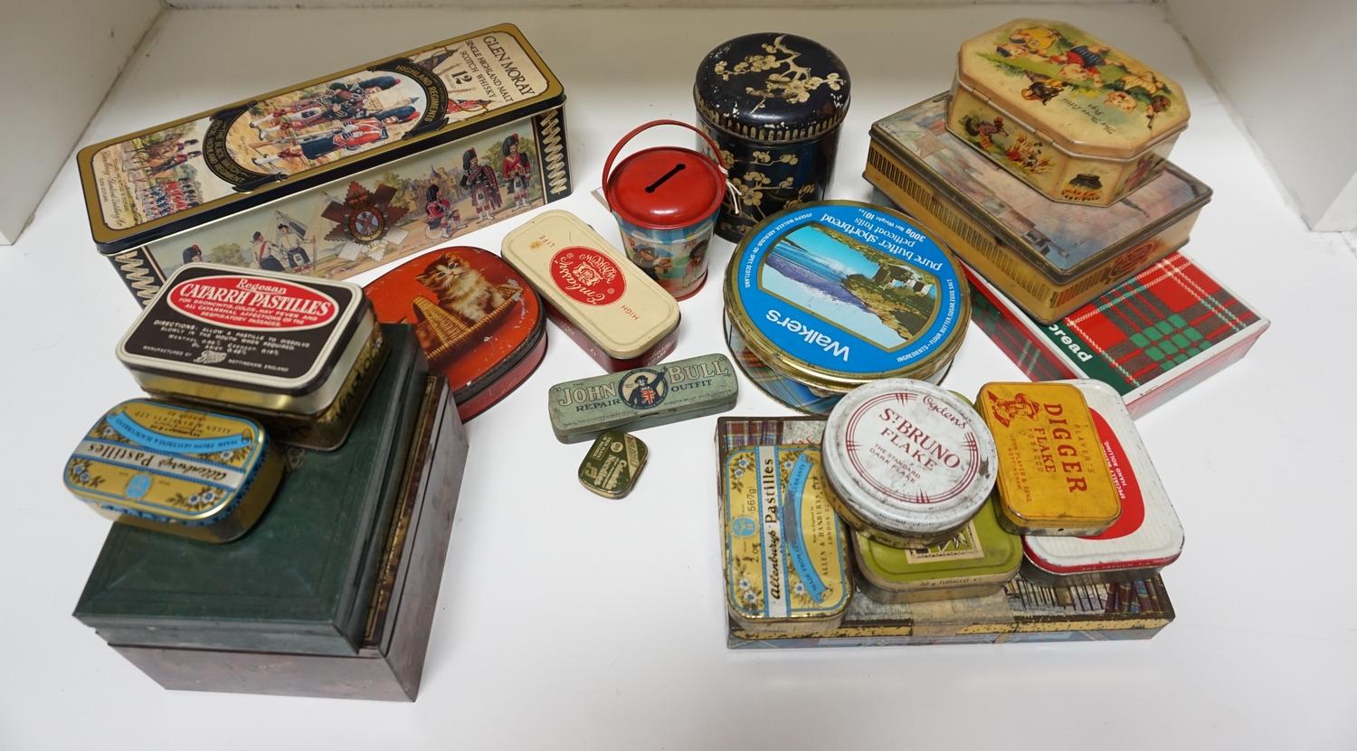 SELECTION OF VINTAGE TINS including Crawford Tartan Shortbread, a Noddy and friends Money Box, The