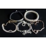 FIVE FASHION JEWELLERY BRACELETS comprising a Links of London silver Effervescence Star bracelet;